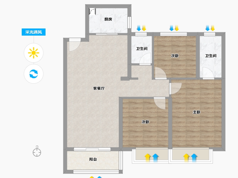 山西省-运城市-五洲芳华-90.00-户型库-采光通风