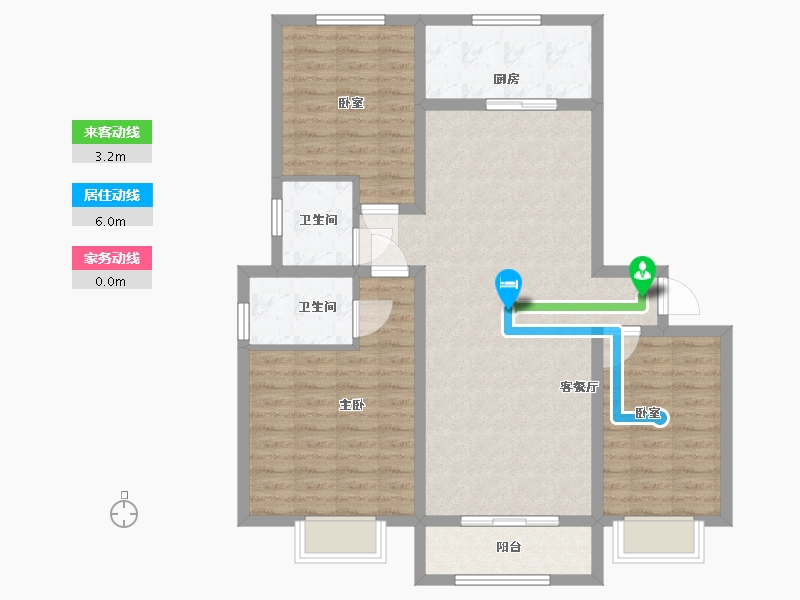 河北省-邯郸市-龙泽园-98.70-户型库-动静线