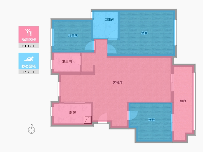 安徽省-亳州市-东方名府·玖著-94.00-户型库-动静分区