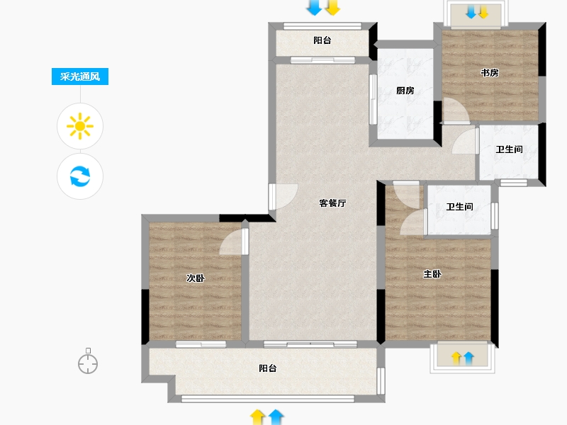 江西省-吉安市-泰和县镇府-102.00-户型库-采光通风