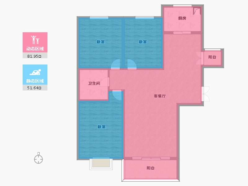 甘肃省-定西市-恒正观澜-120.69-户型库-动静分区