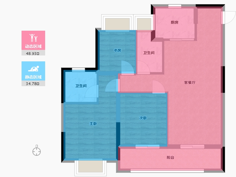 浙江省-杭州市-大家坤和-74.72-户型库-动静分区