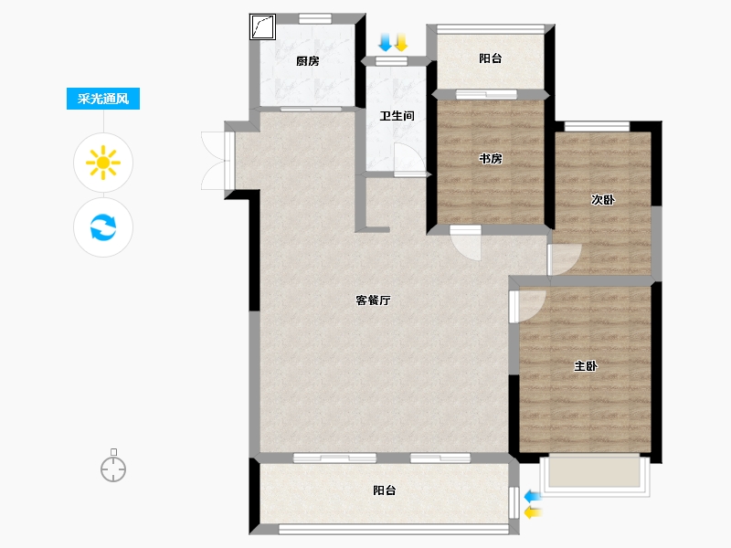 安徽省-合肥市-京冠悦荣府-99.00-户型库-采光通风