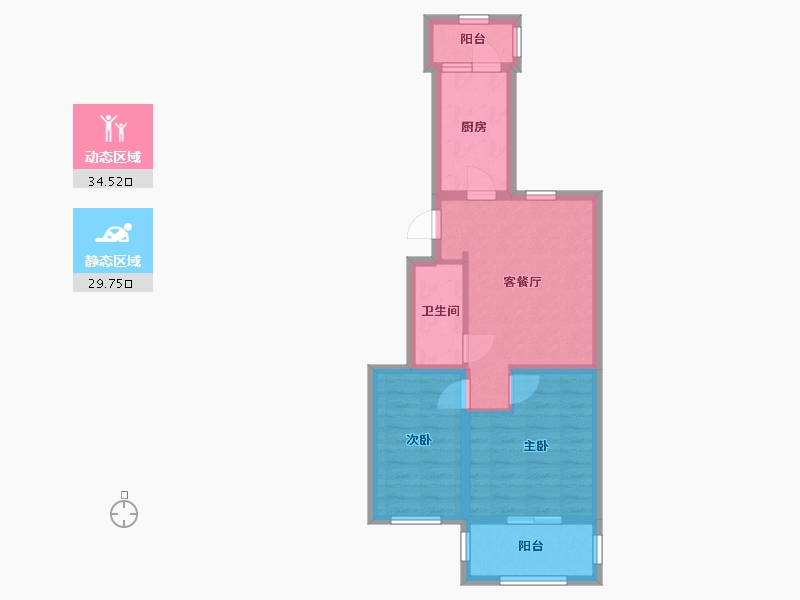 北京-北京市-绮霞苑-56.23-户型库-动静分区