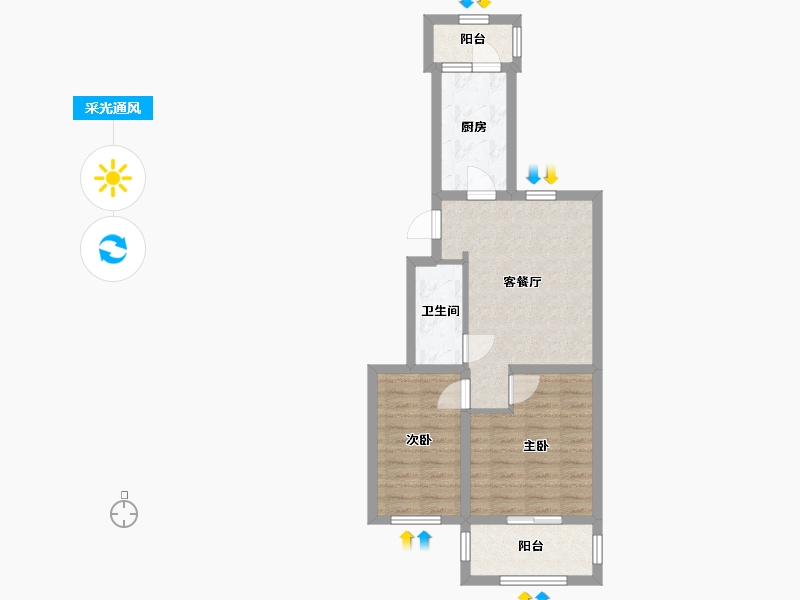 北京-北京市-绮霞苑-56.23-户型库-采光通风