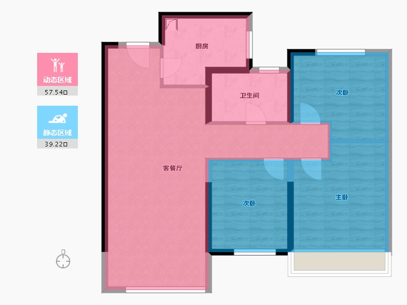 河南省-郑州市-奥园悦城-87.00-户型库-动静分区