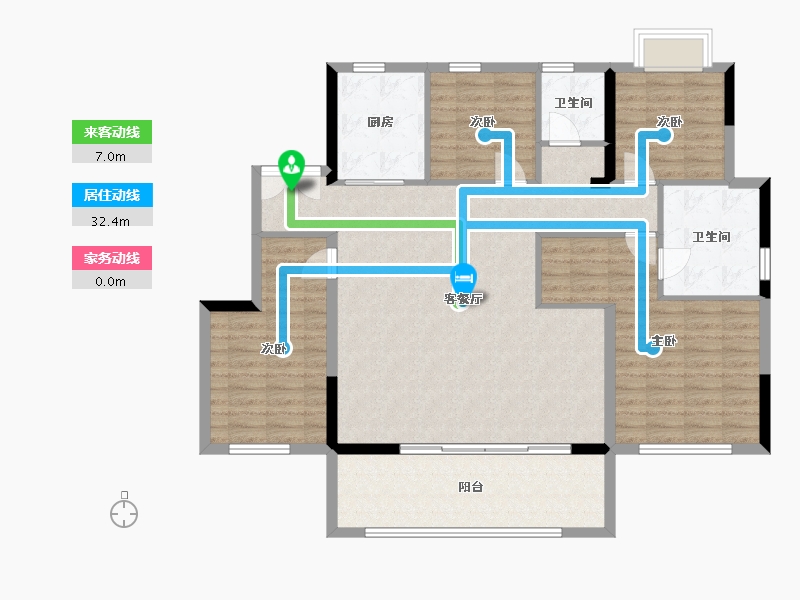 湖南省-长沙市-绿地麓湖郡-122.83-户型库-动静线