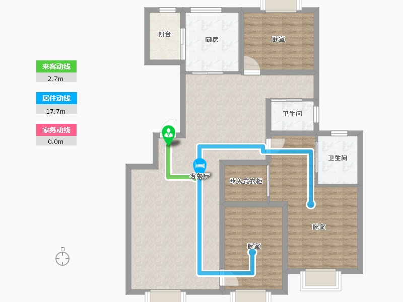 新疆维吾尔自治区-巴音郭楞蒙古自治州-泰祥合院-108.16-户型库-动静线