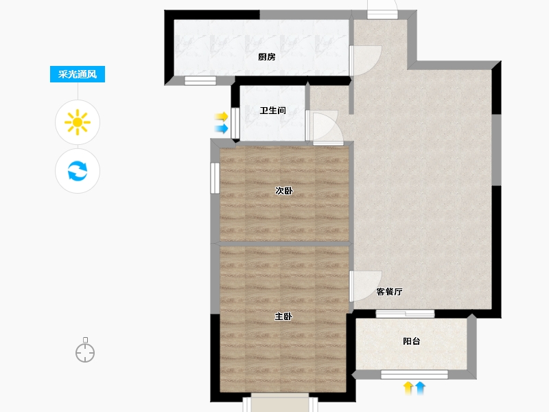 陕西省-西安市-海伦湾-70.00-户型库-采光通风