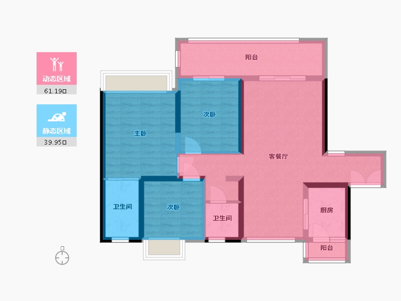 云南省-昭通市-圣桦锦悦府-89.90-户型库-动静分区