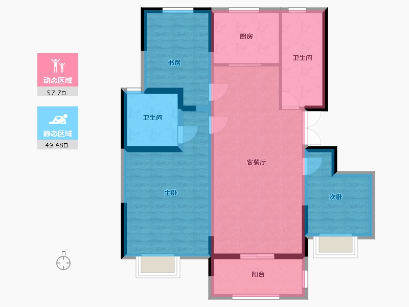 江苏省-宿迁市-沭阳县扎下街-95.84-户型库-动静分区