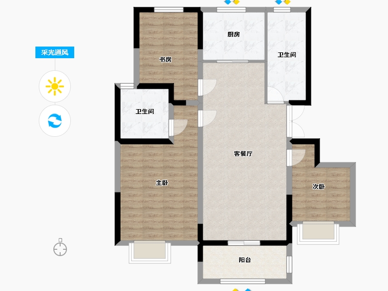 江苏省-宿迁市-沭阳县扎下街-95.84-户型库-采光通风