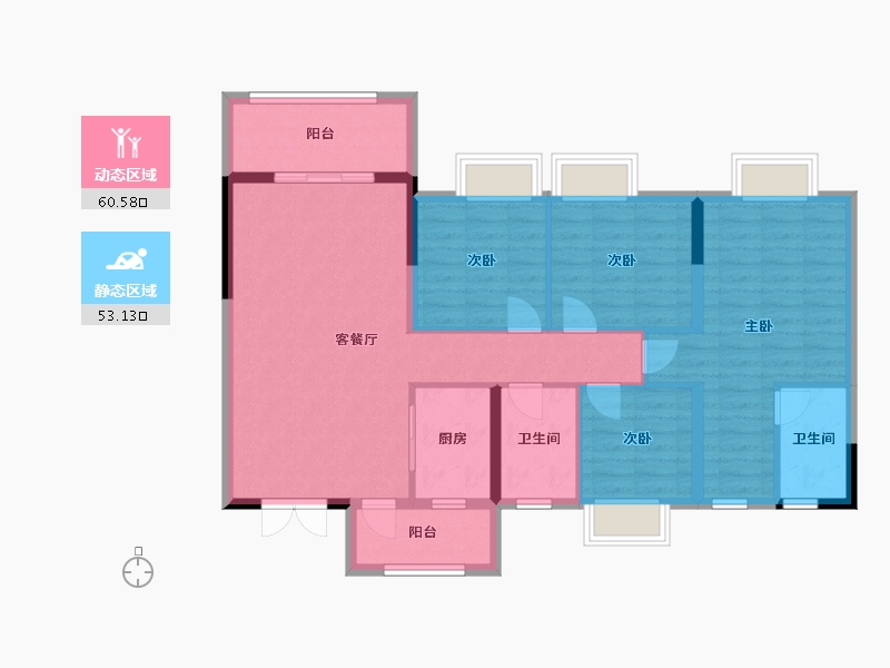 广东省-云浮市-美丽西河-102.18-户型库-动静分区