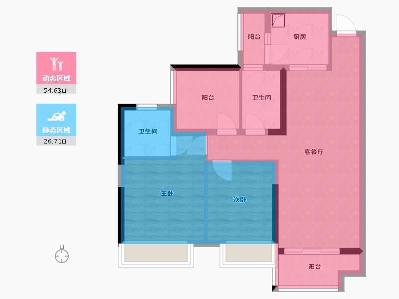 广东省-佛山市-绿地熙江-71.70-户型库-动静分区