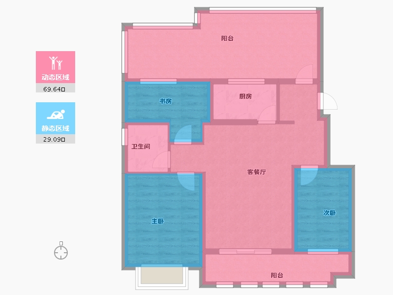 山东省-滨州市-鼎烁锦园广场-87.00-户型库-动静分区