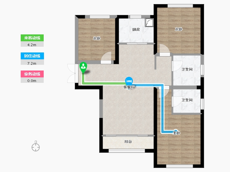 内蒙古自治区-包头市-胜源滨河新城二期・泰茂天地-81.84-户型库-动静线