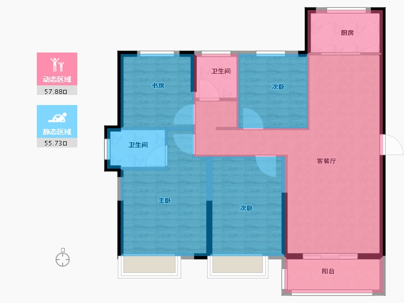 安徽省-淮北市-港利教育小镇华师城-102.80-户型库-动静分区