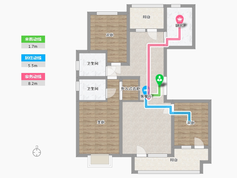 河北省-石家庄市-辛集市观澜一号小区-98.75-户型库-动静线