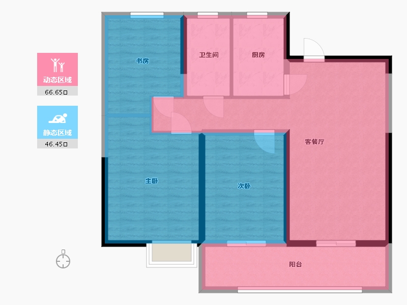 江苏省-盐城市-城投凤凰汇天辰府-102.00-户型库-动静分区