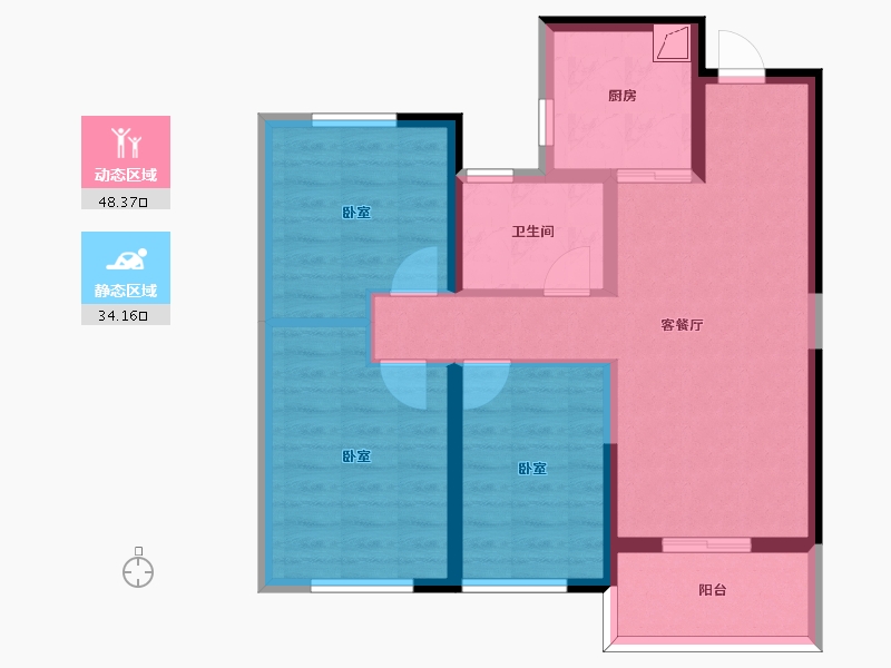 河南省-郑州市-金水府-72.74-户型库-动静分区