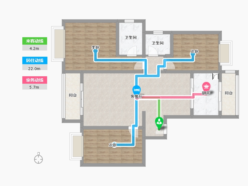 山东省-济宁市-千泉装饰城-104.15-户型库-动静线