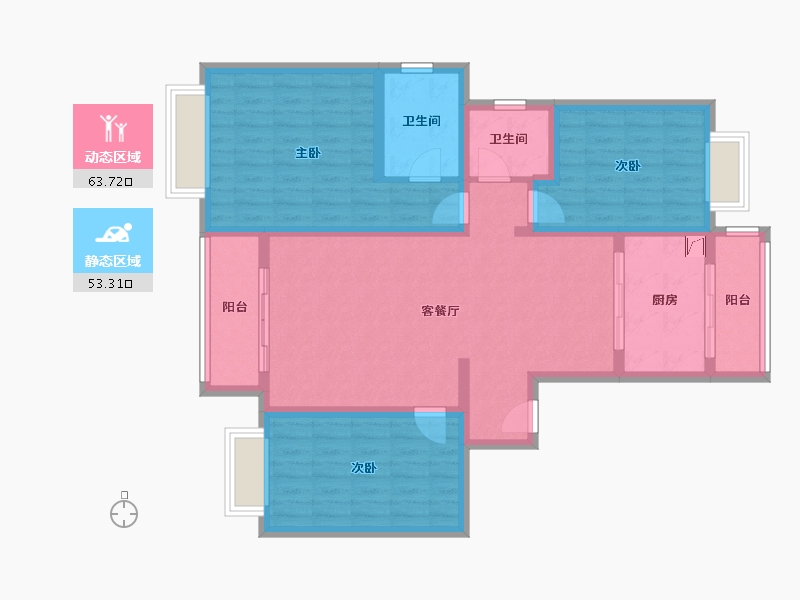 山东省-济宁市-千泉装饰城-104.15-户型库-动静分区