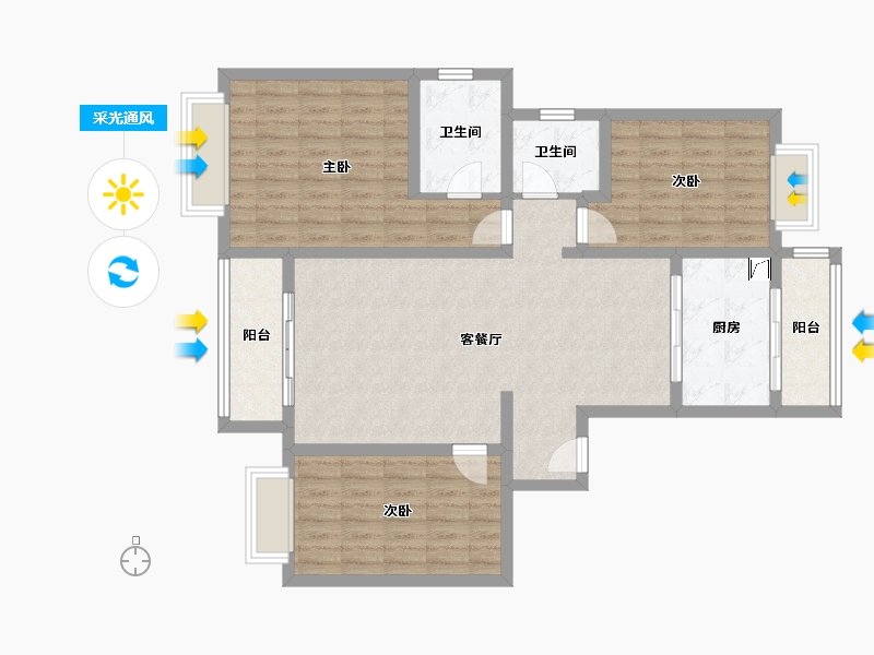 山东省-济宁市-千泉装饰城-104.15-户型库-采光通风