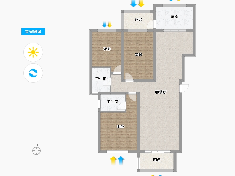 四川省-德阳市-悦荣府-113.45-户型库-采光通风