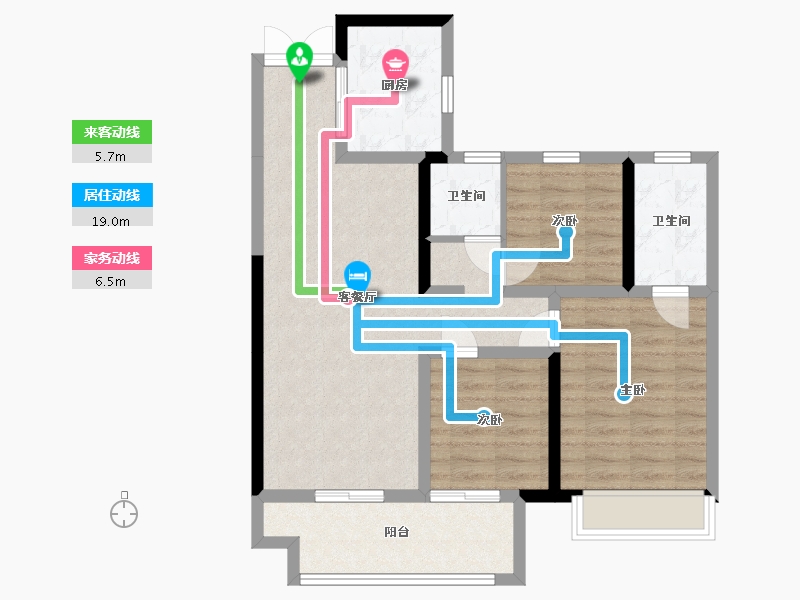 江苏省-淮安市-中央府邸-80.95-户型库-动静线