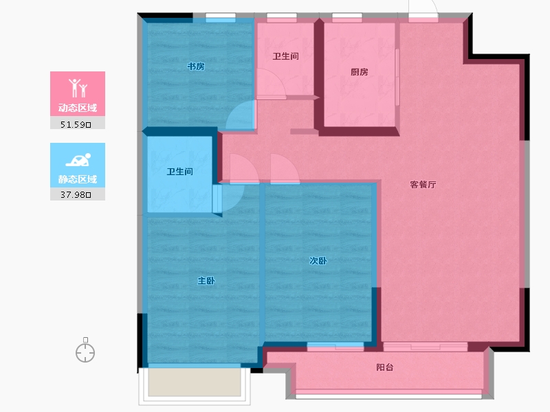 山东省-泰安市-桃李春风-80.00-户型库-动静分区