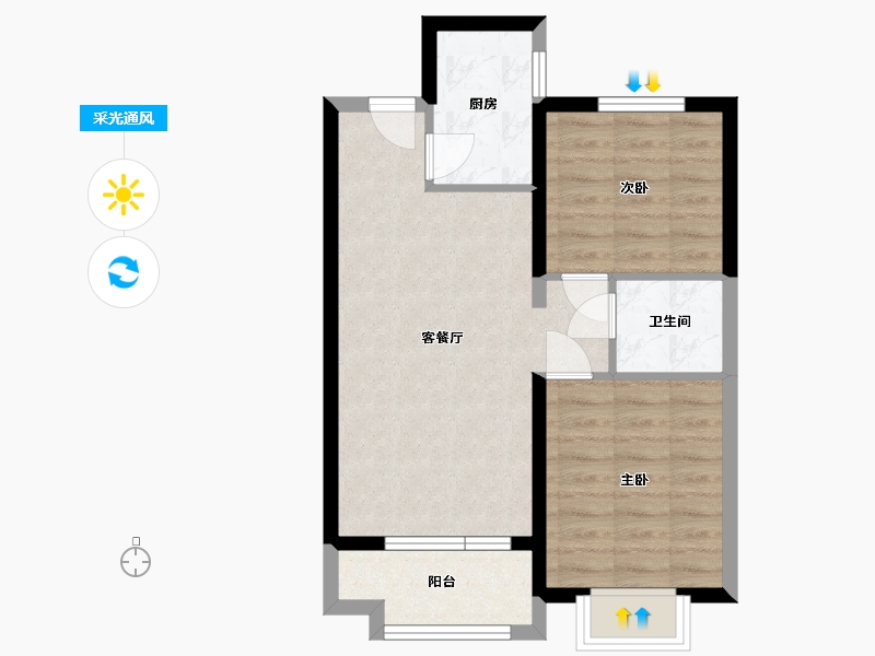 山西省-晋中市-红星天铂-56.11-户型库-采光通风