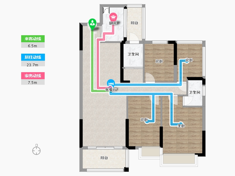 湖南省-永州市-中大星河湾-97.98-户型库-动静线