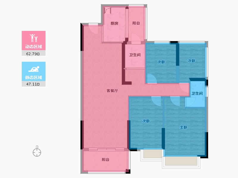 湖南省-永州市-中大星河湾-97.98-户型库-动静分区