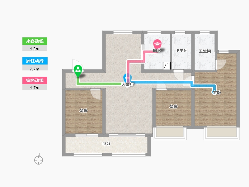 山东省-济南市-龙湖龙誉城-90.33-户型库-动静线