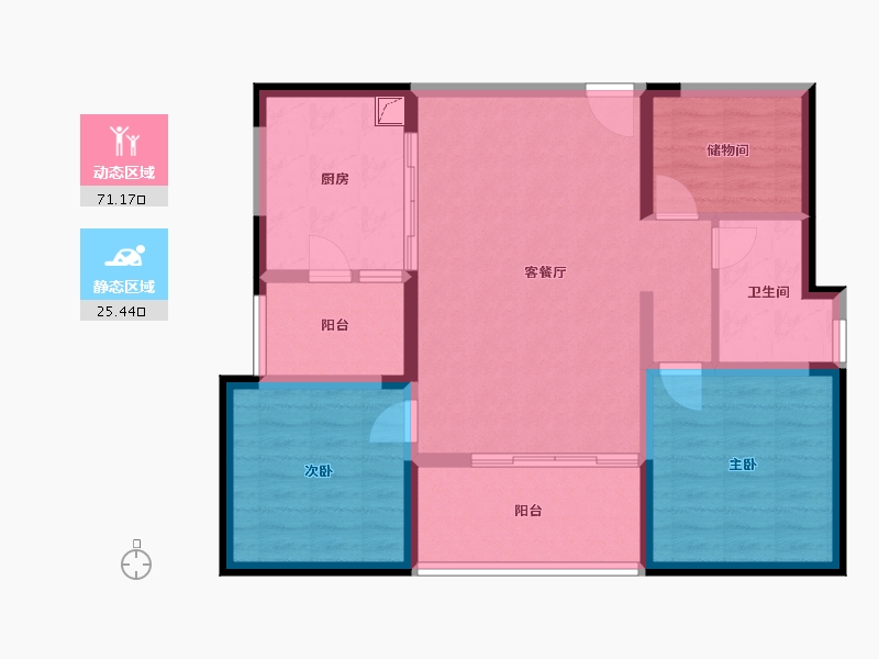 湖南省-衡阳市-五一小区-86.28-户型库-动静分区