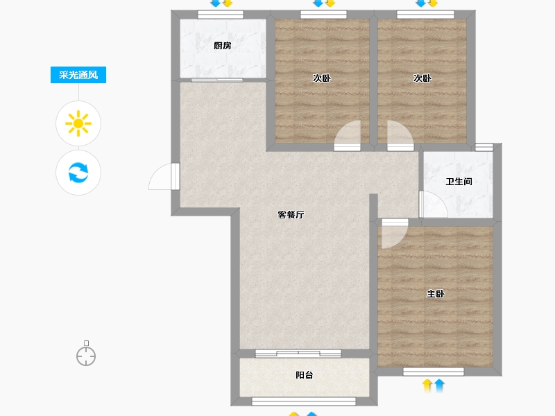 山东省-德州市-德兴城上城-81.63-户型库-采光通风