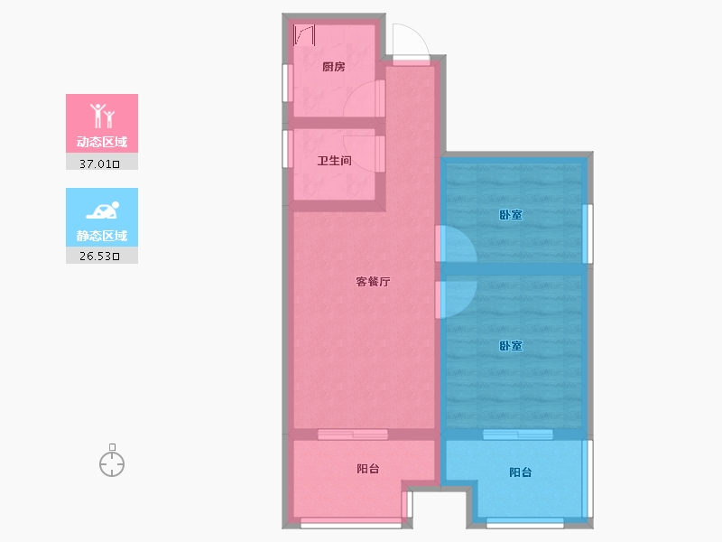 陕西省-西安市-高科绿水东城-55.00-户型库-动静分区