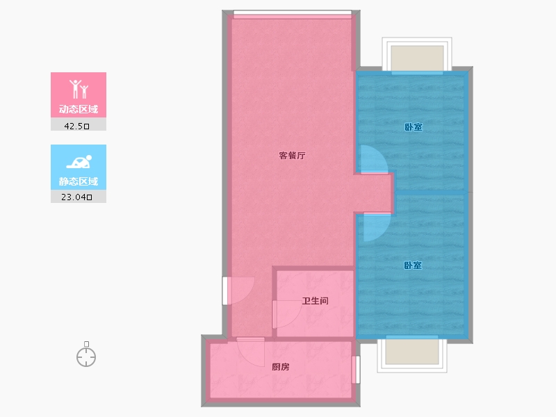 北京-北京市-运河明珠家园-59.49-户型库-动静分区