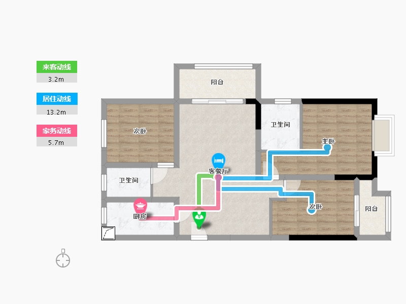 江苏省-淮安市-宝龙世家-82.66-户型库-动静线