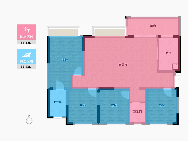 四川省-眉山市-长平院子-102.05-户型库-动静分区