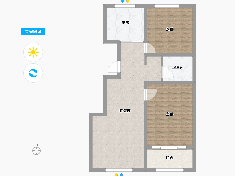 山东省-德州市-水岸豪庭-75.00-户型库-采光通风