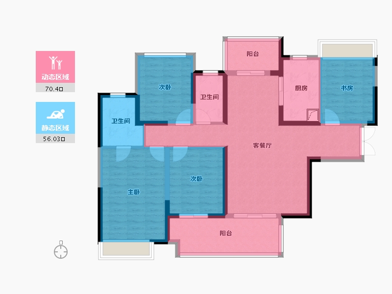 四川省-宜宾市-莫奈公馆-112.68-户型库-动静分区