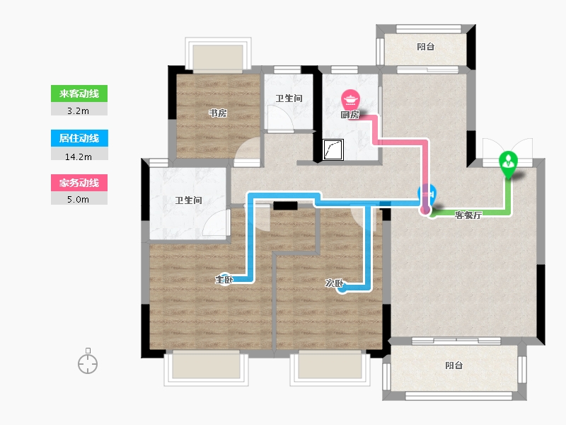 湖南省-衡阳市-中建·和城壹品-94.71-户型库-动静线