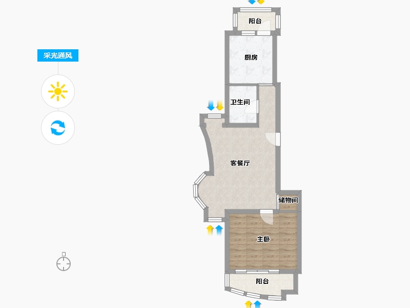 北京-北京市-万润家园-55.00-户型库-采光通风