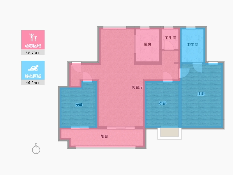 山东省-济南市-劝学里-110.00-户型库-动静分区