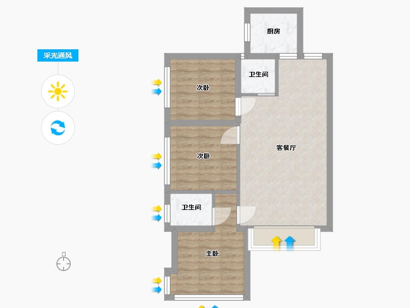 四川省-乐山市-峨眉-74.00-户型库-采光通风