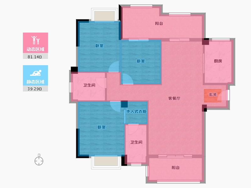 贵州省-黔东南苗族侗族自治州-公园一号-109.00-户型库-动静分区