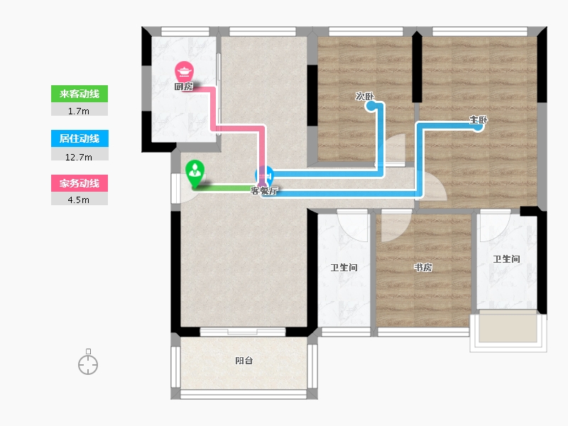 广东省-深圳市-华强城市花园-77.00-户型库-动静线