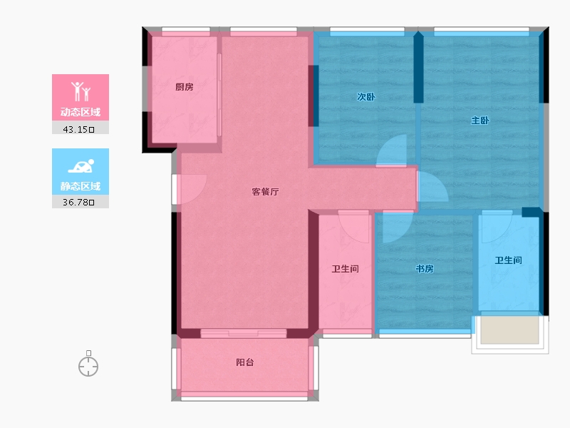 广东省-深圳市-华强城市花园-77.00-户型库-动静分区