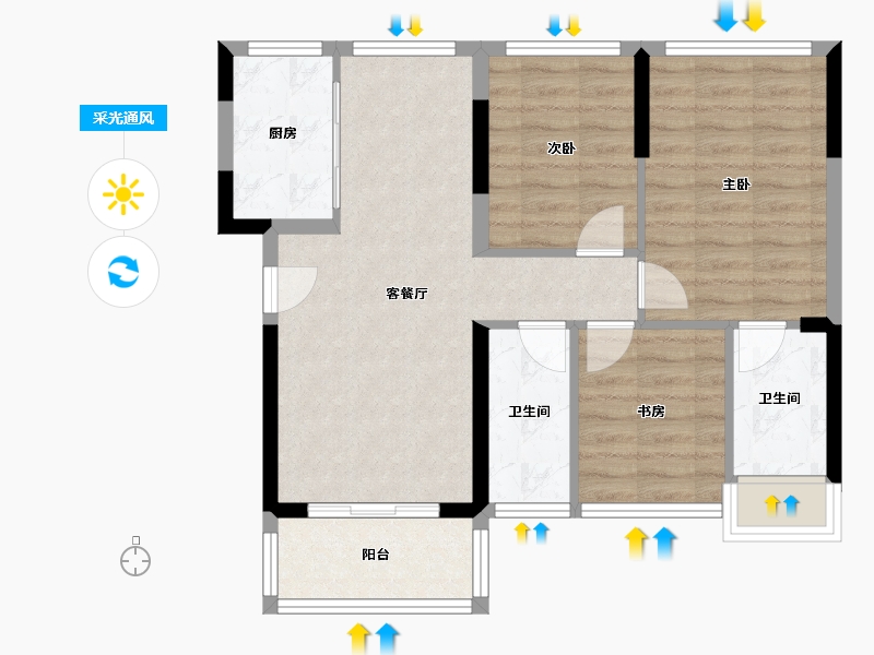 广东省-深圳市-华强城市花园-77.00-户型库-采光通风